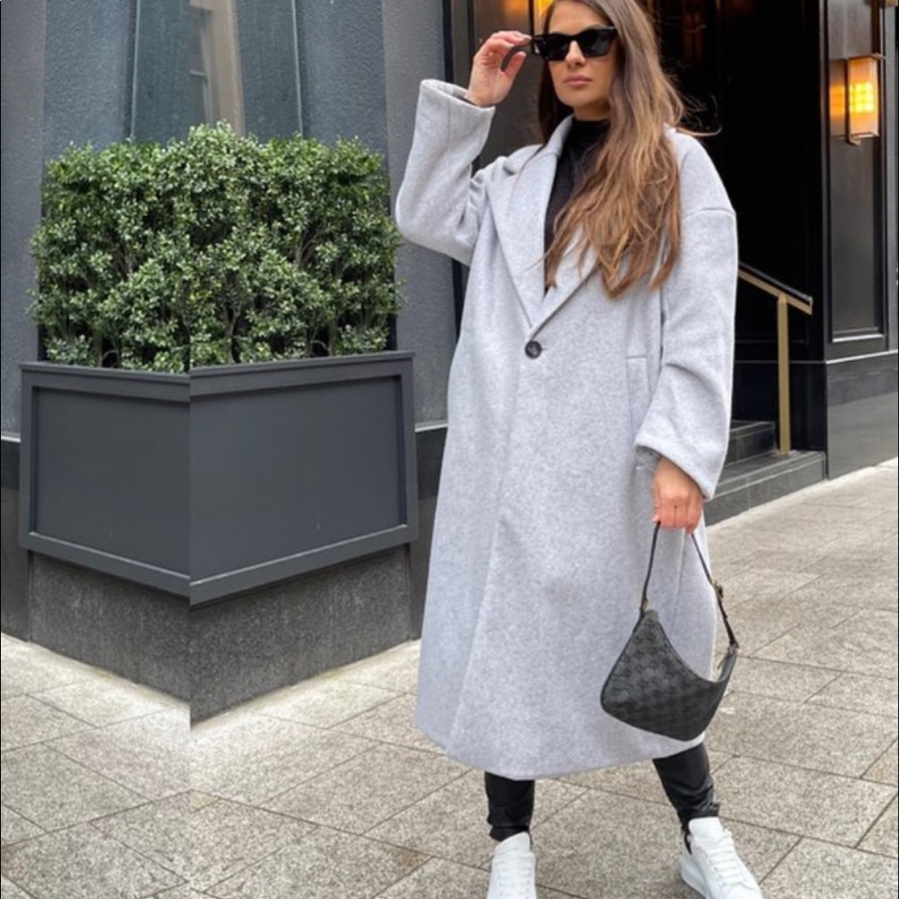Zara Bloggers fav oversized grey Coat - Picture 11 of 16